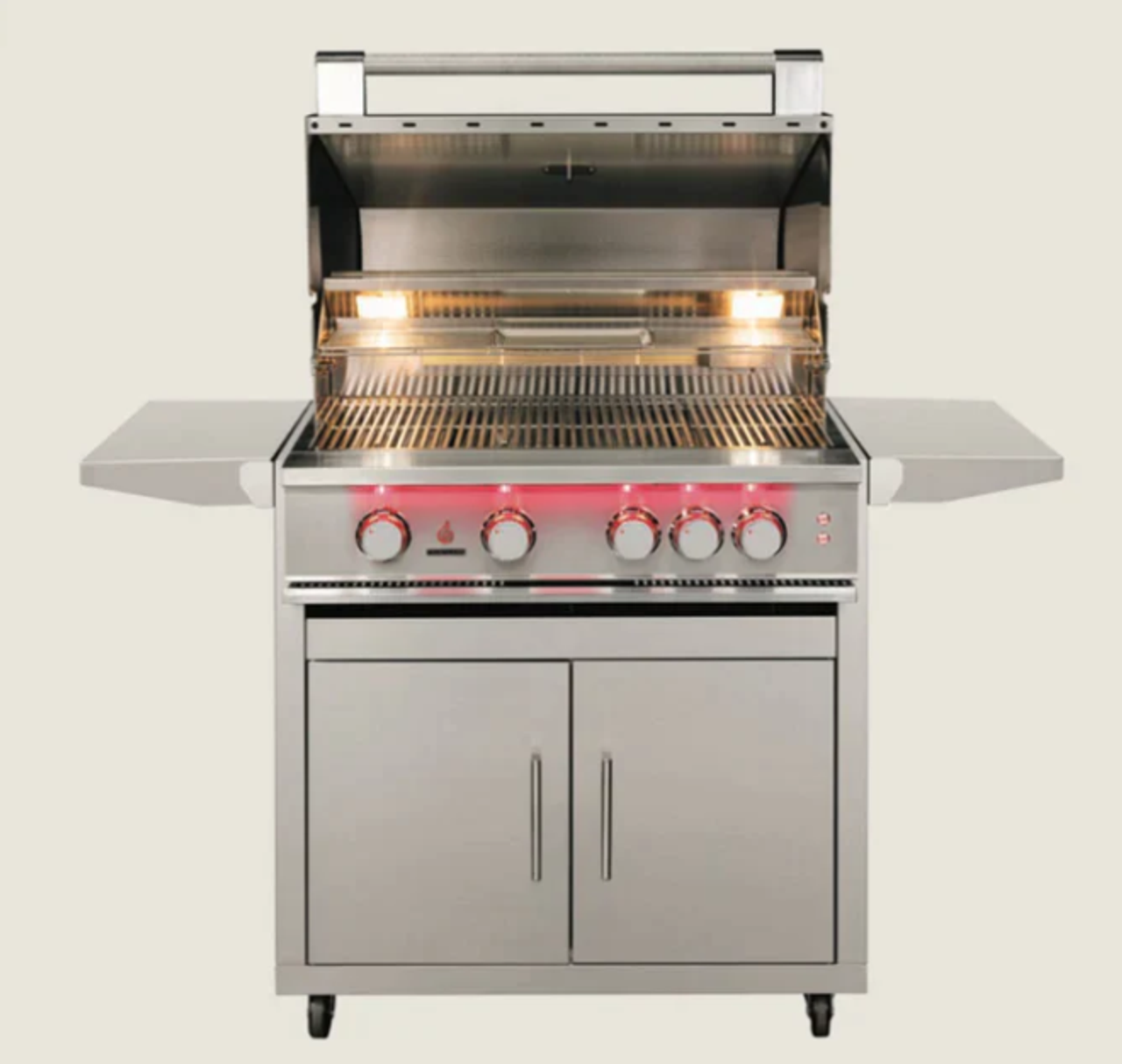 TrueFlame 25" 3 Burner Gas Grill - Liquid Propane + Cart, Fold-Down Side Shelves, KD - TF25-LP + CART-TF-25DC
