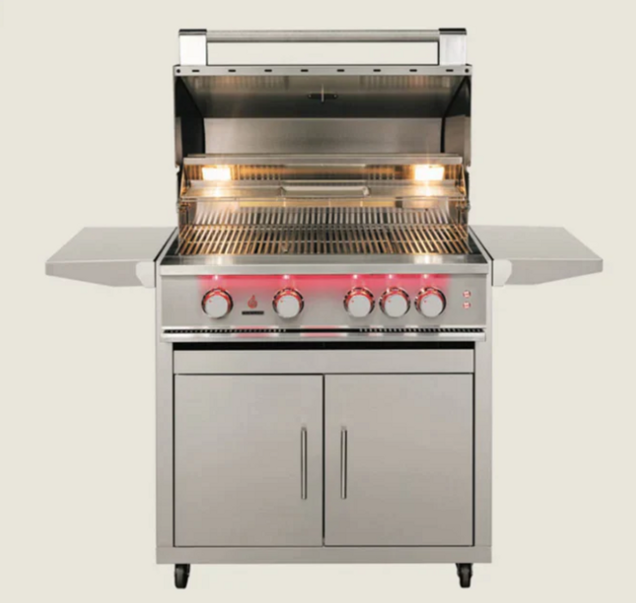 TrueFlame 25" 3 Burner Gas Grill - Liquid Propane + Cart, Fold-Down Side Shelves, KD - TF25-LP + CART-TF-25DC