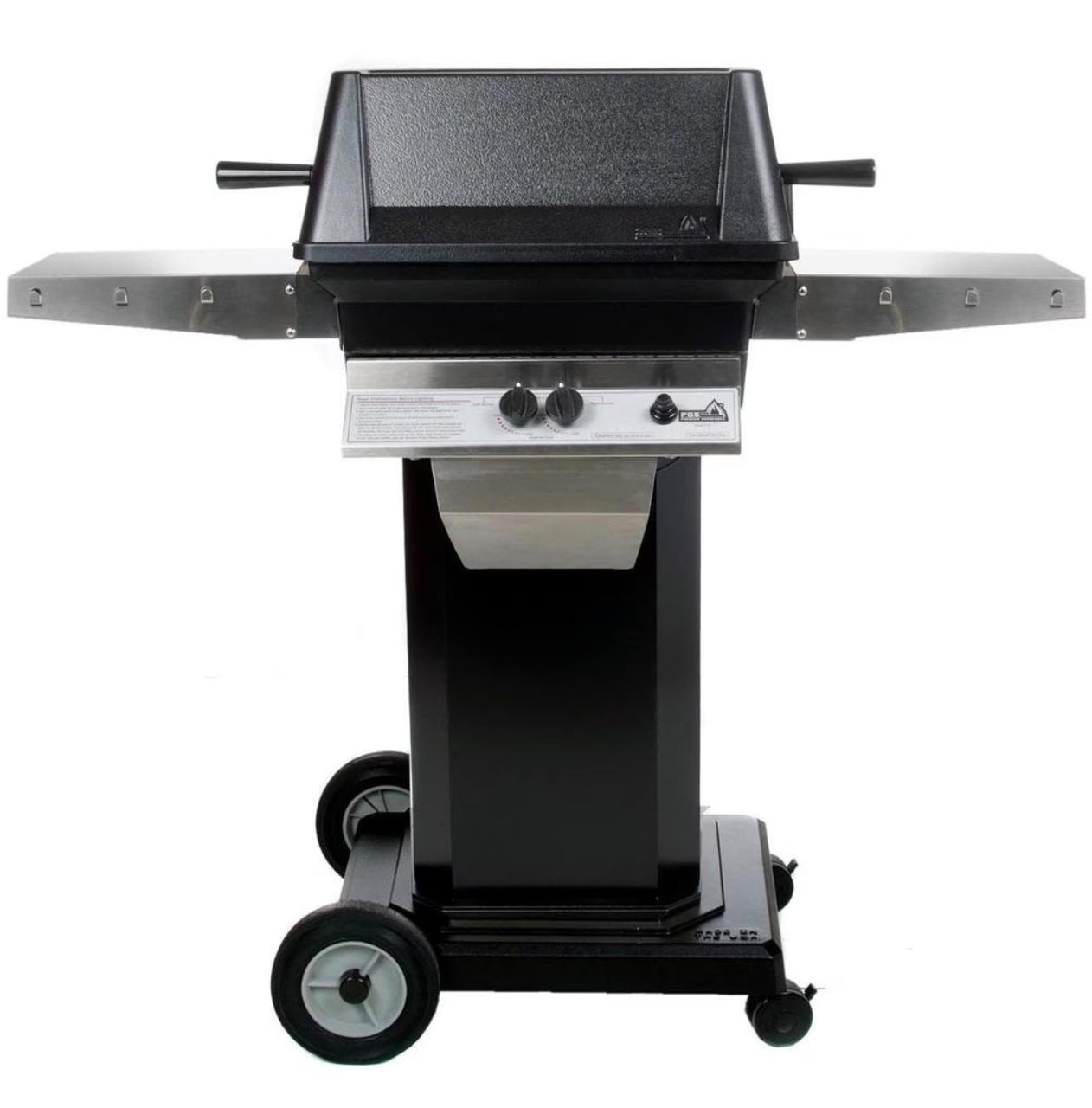 PGS A Series A40 - 2-Burner Black Portable Pedestal Base Grill - Natural Gas - A40NG + ABPED + ALC