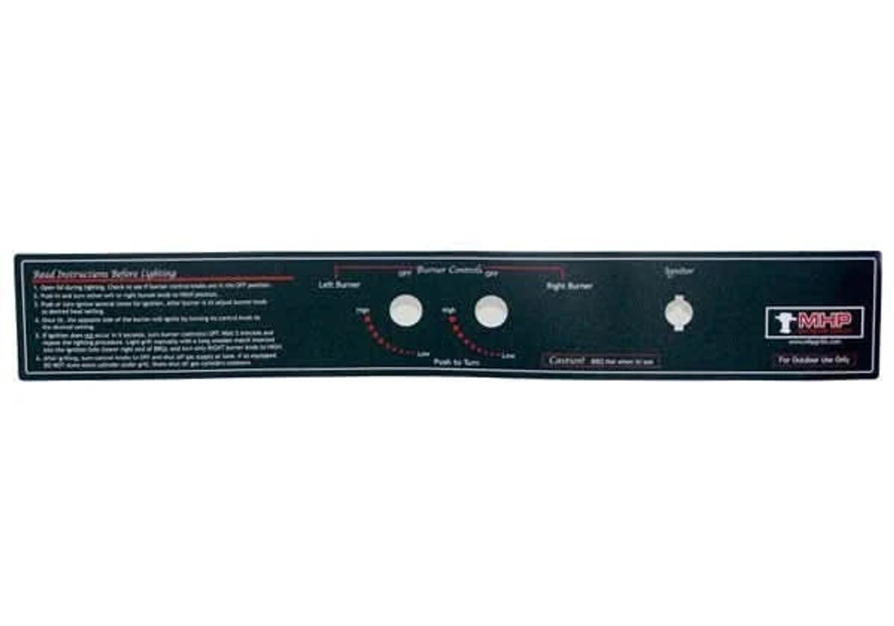 MHP WNK Control Panel Label (Old Model) - GGCPLBLE