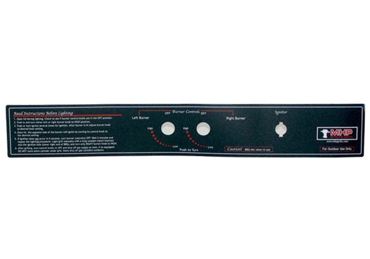 MHP WNK Control Panel Label (Old Model) - GGCPLBLE