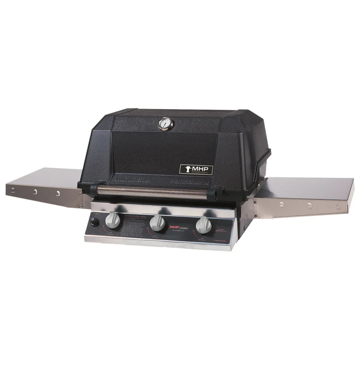 MHP WHRG4DD - 27-Inch 3-Burner Hybrid Built-In Grill with Sear Magic Grids and Hybrid Burners - Liquid Propane Gas - WHRG4DD-PS