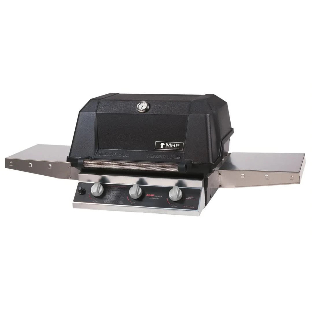 MHP WHRG4DD - 27-Inch 3-Burner Hybrid Built-In Grill with Sear Magic Grids and Hybrid Burners - Liquid Propane Gas - WHRG4DD-PS