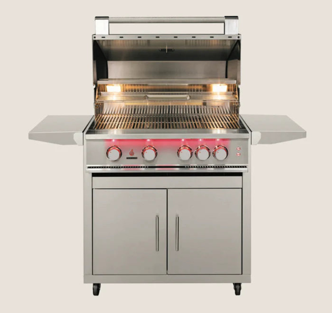 TrueFlame Deluxe Cart, Fold-Down Side Shelves, KD- CART-TF-40-DC