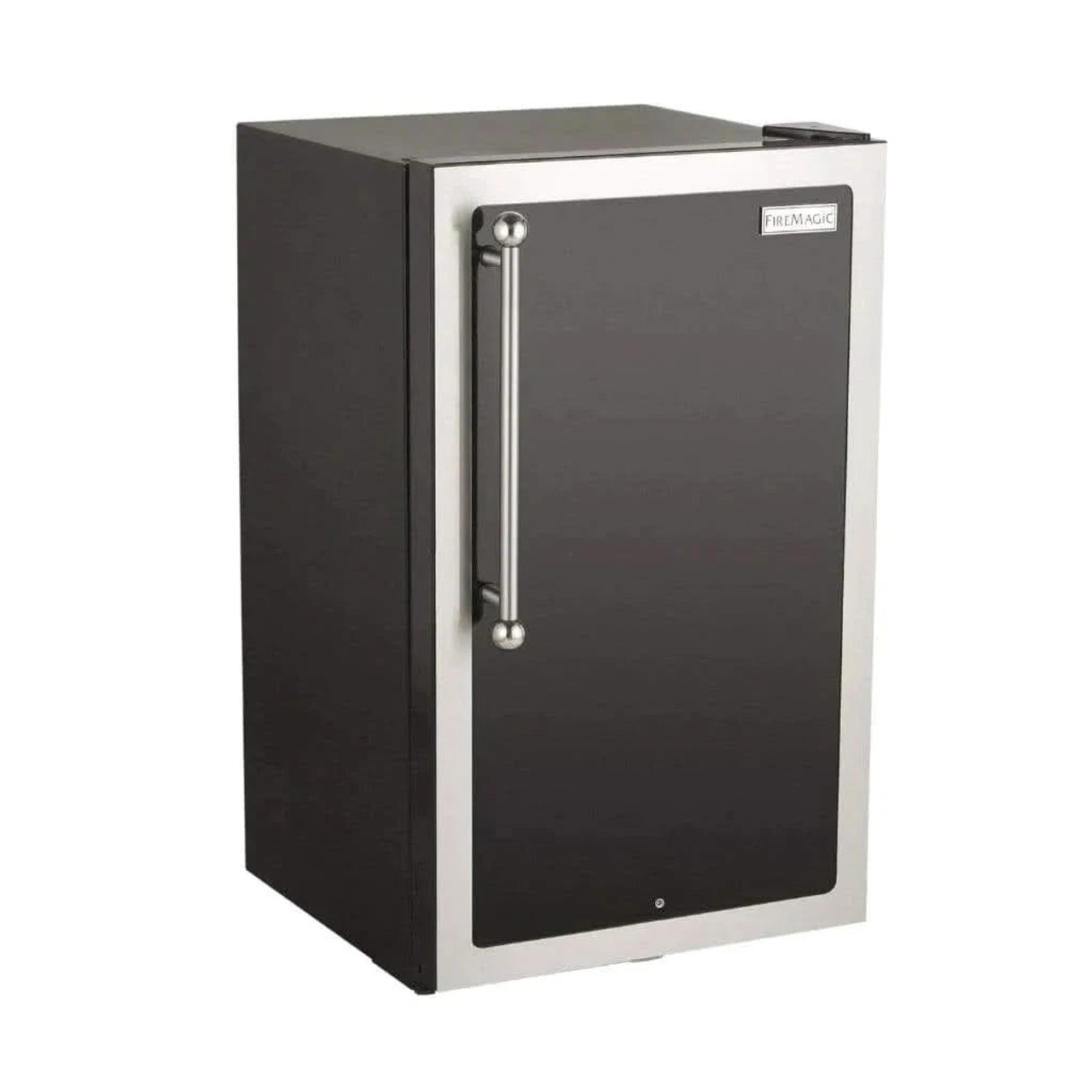 Fire Magic 20-Inch 4 0 Cu Ft Premium Right Hinge Compact Refrigerator - Stainless Steel Door Black Cabinet - 3598-DR