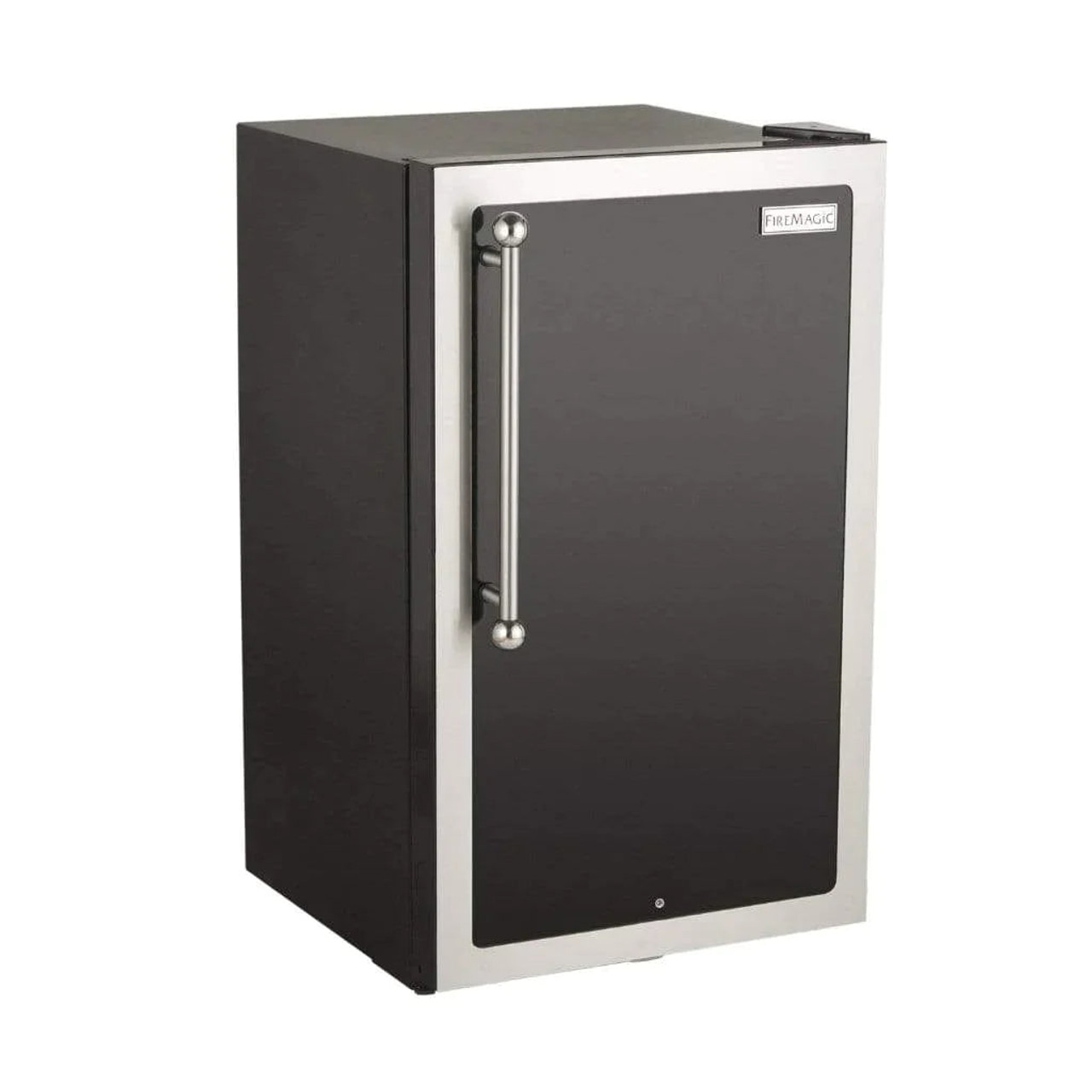 Fire Magic 20-Inch 4 0 Cu Ft Premium Right Hinge Compact Refrigerator - Stainless Steel Door Black Cabinet - 3598-DR