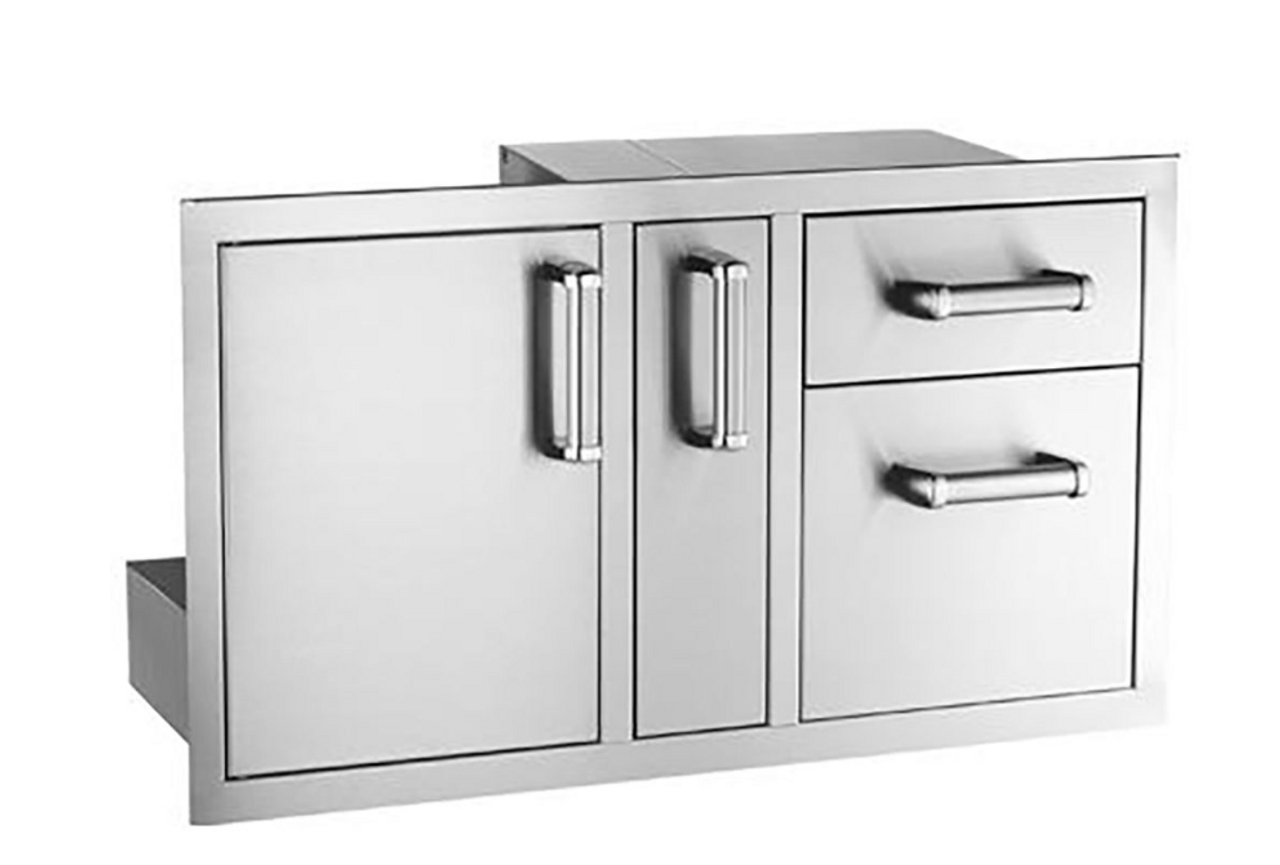 Fire Magic Premium Flush 36-Inch Access Door With Platter Storage And Double Drawer With Soft Close - 53816SC