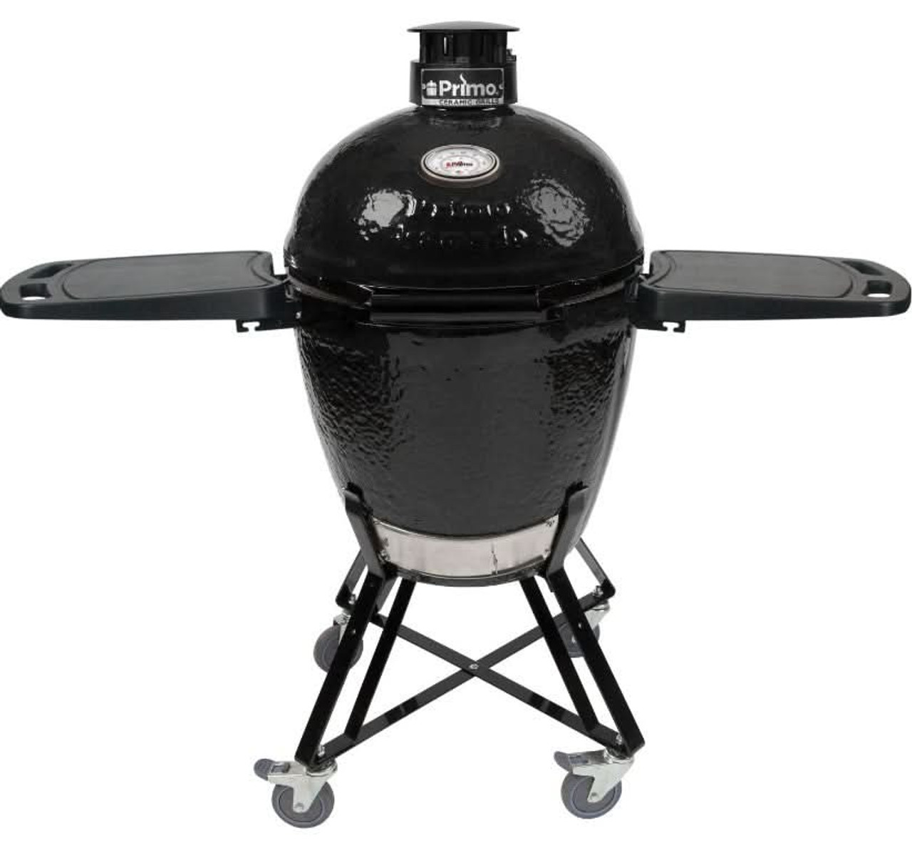 Primo All-In-One Round Kamado Freestanding Grill with Side Shelves, Ash Tool and Grate Lifter - Charcoal - PGCRC