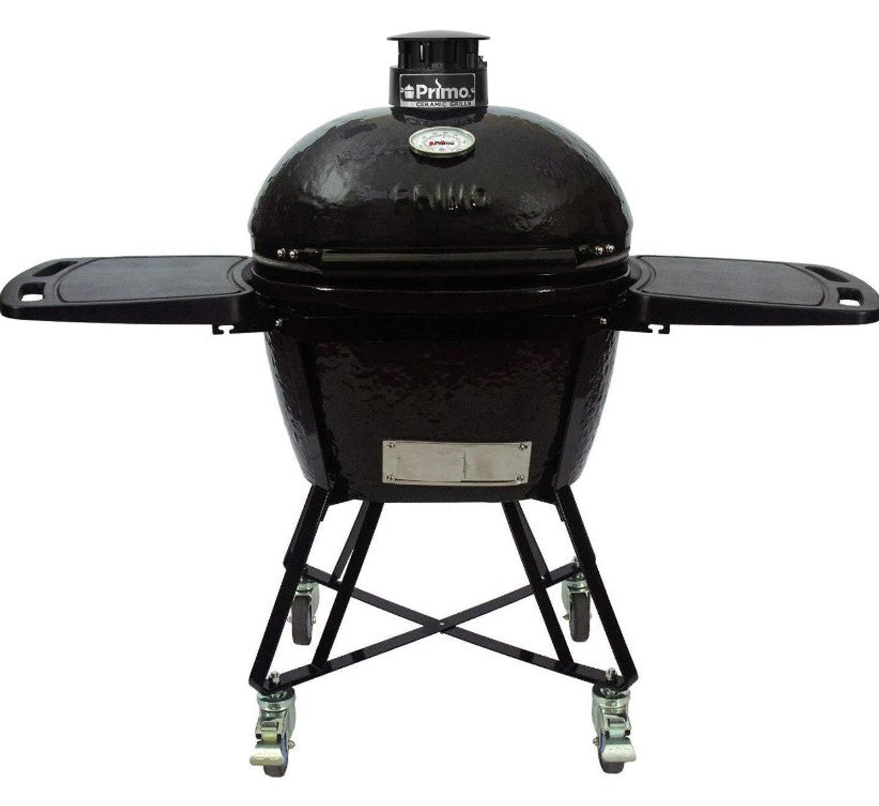 Primo All-In-One Oval Large Kamado Freestanding Grill with Side Shelves, Ash Tool and Grate Lifter - Charcoal - PGCLGC