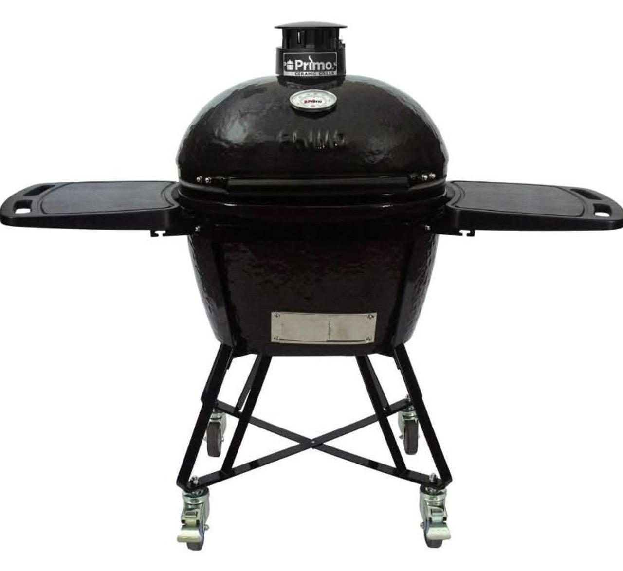 Primo All-In-One Oval Large Kamado Freestanding Grill with Side Shelves, Ash Tool and Grate Lifter - Charcoal - PGCLGC