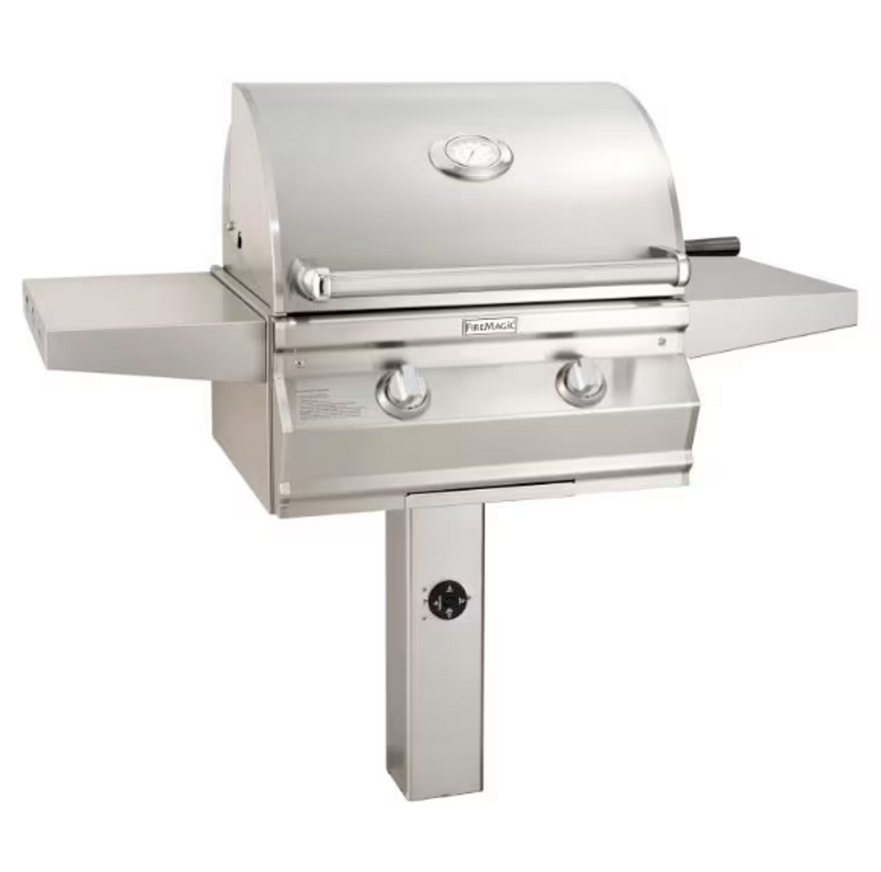 Fire Magic Choice Multi-User Accessible - 24-Inch 2-Burner In Ground Post Grill with Analog Thermometer - Liquid Propane Gas - CMA430S-RT1P-G6