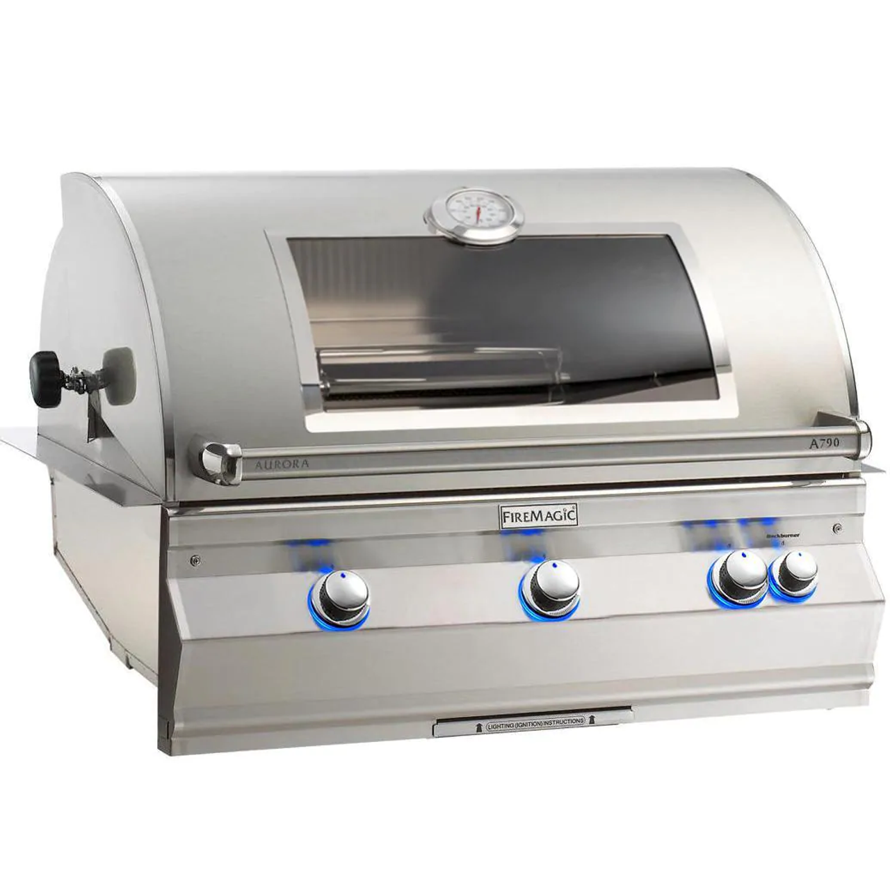 Fire Magic Aurora A790I - 36-Inch 3-Burner Built-In Grill with Magic View Window and Analog Thermometer - Liquid Propane Gas - A790I-7LAP-W