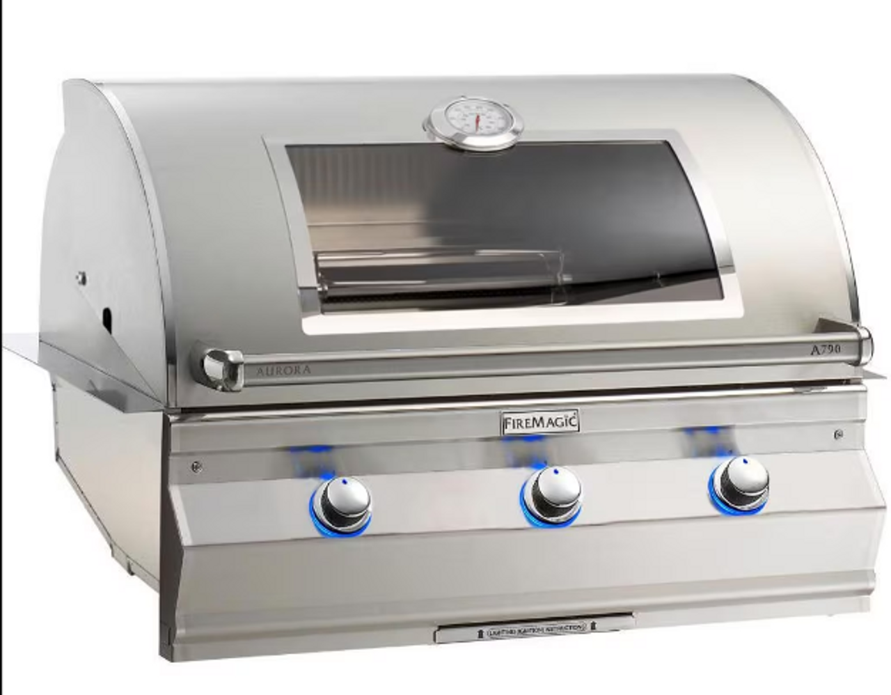 Fire Magic Aurora A790I - 36-Inch 3-Burner Built-In Grill with Magic View Window and Analog Thermometer - Liquid Propane Gas - A790I-7EAP-W