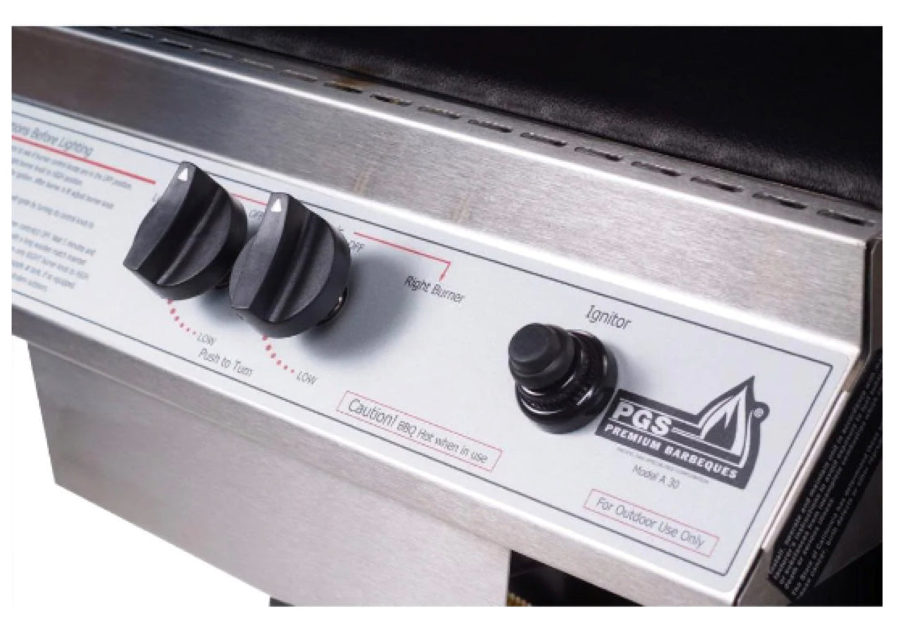 PGS A Series A40 - 2-Burner Black Portable Pedestal Base Grill - Liquid Propane Gas - A40LP + ABPED + ALC