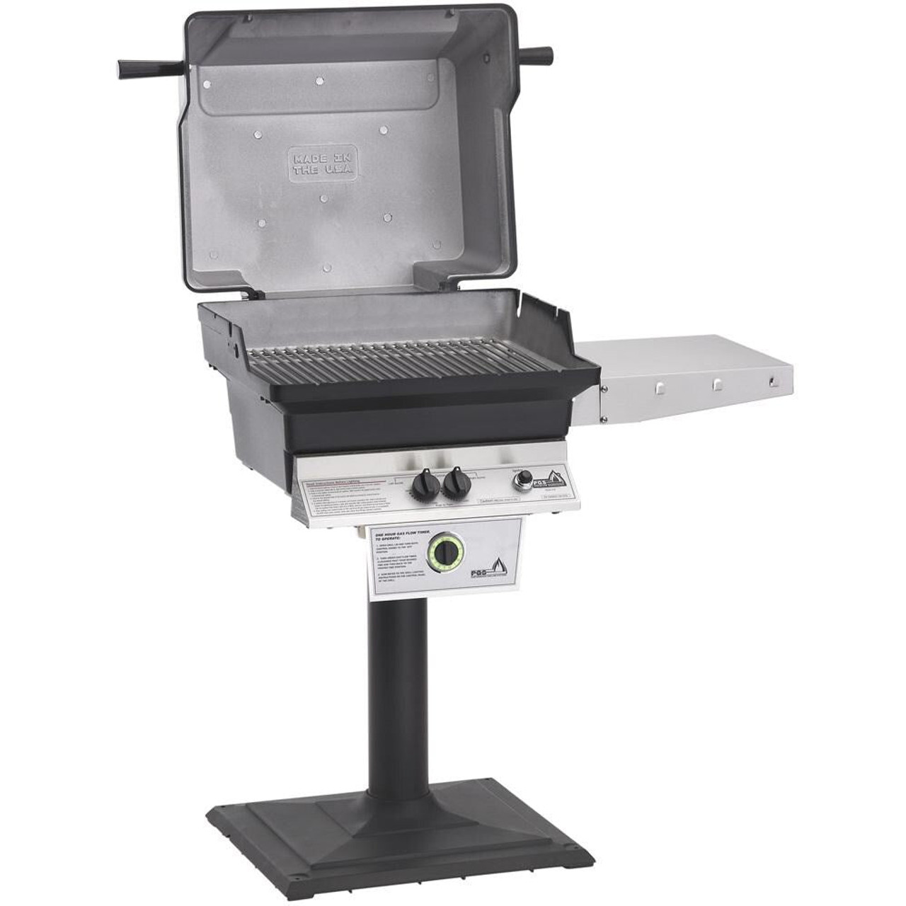 PGS T-Series T40 Commercial Cast Aluminum Natural Gas Grill With Timer On Bolt-Down Patio Post - T40NG + AMPB