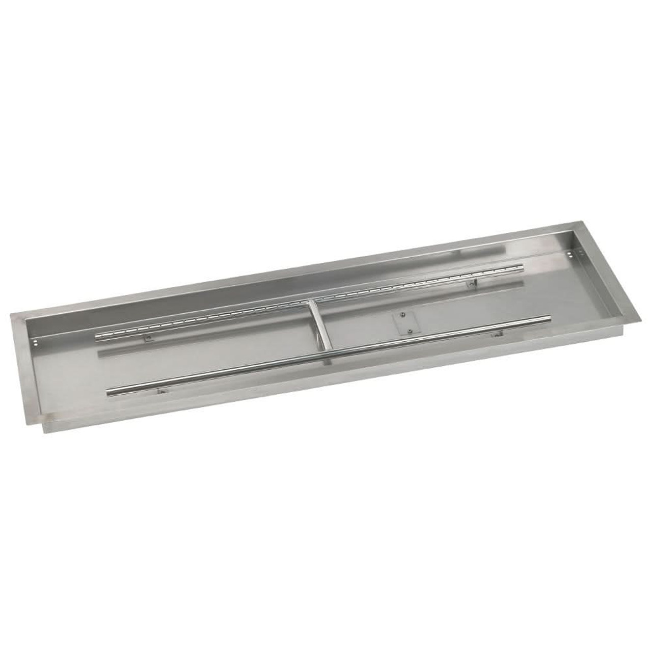 American Fire Glass 48 X 14-Inch Stainless Steel Rectangular Drop-In Pan W/ Built-In Propane Gas H-Burner - SSAFPP48LP