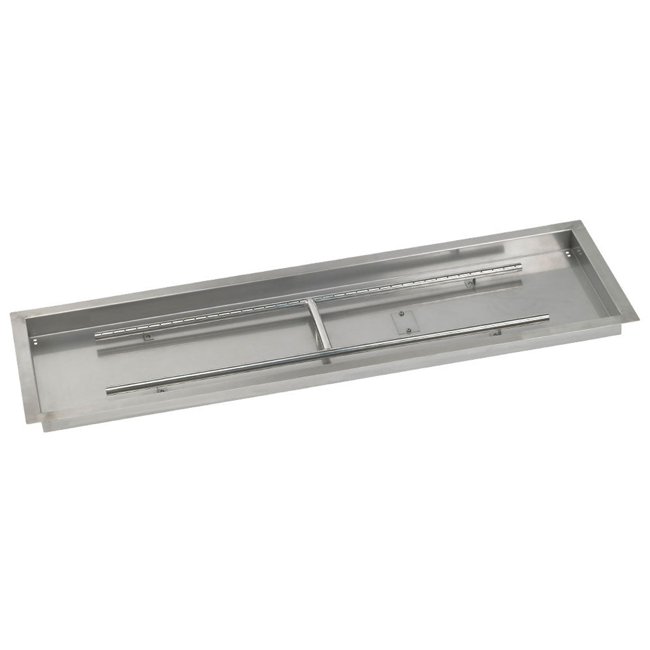 American Fire Glass 48 X 14-Inch Stainless Steel Rectangular Drop-In Pan W/ Built-In Propane Gas H-Burner - SSAFPP48LP