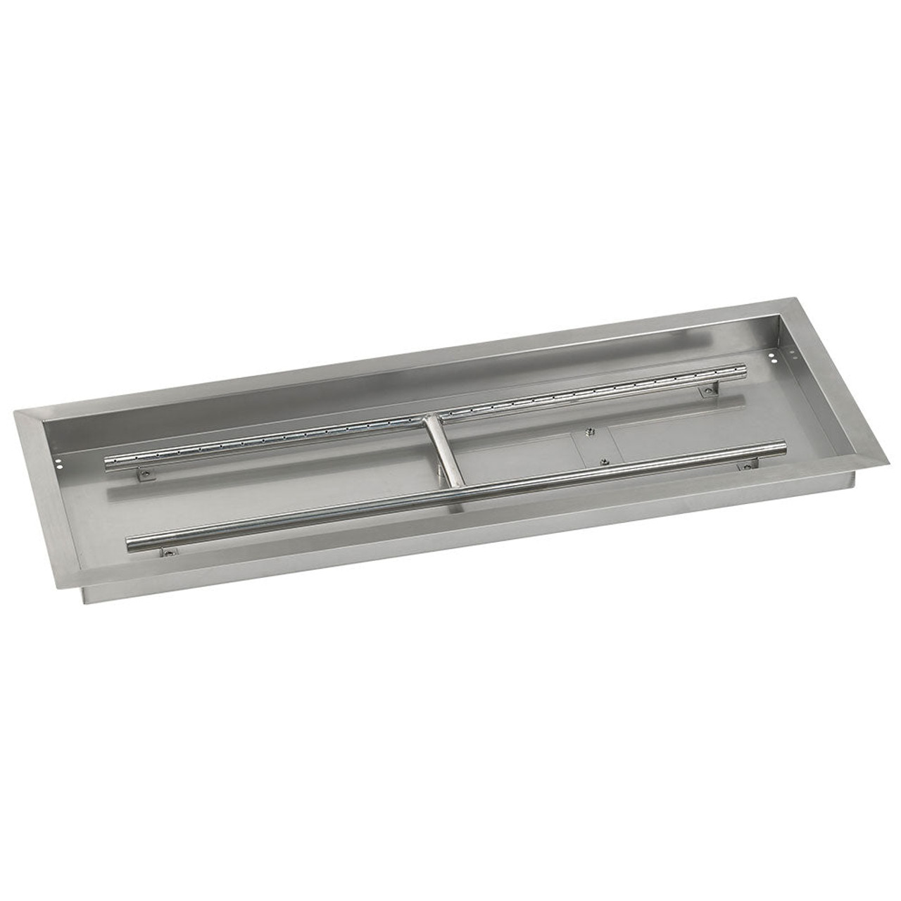 American Fire Glass 36 X 12-Inch Stainless Steel Rectangular Drop-In Pan W/ Built-In Propane Gas H-Burner - SSAFPP36LP