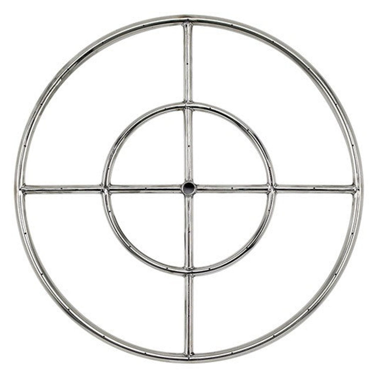 American Fire Glass 24-Inch Stainless Steel Double-Ring Propane Gas Burner W/ 1/2-Inch Inlet - SSFR24LP