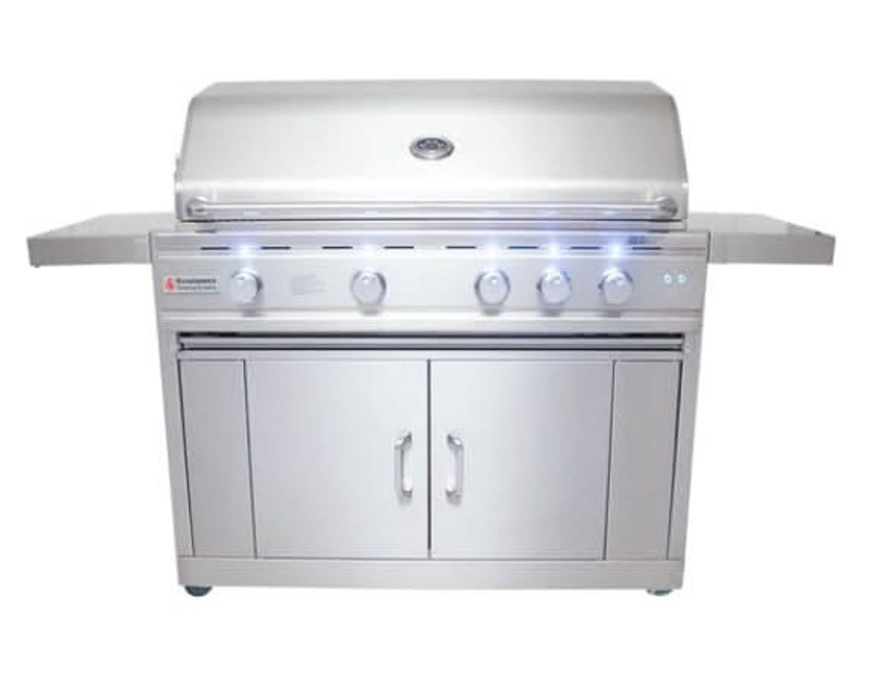 RCS Cutlass Pro - 42-Inch 4-Burner Freestanding Grill with Rear Infrared Burner and Blue LED Lights - Liquid Propane Gas - RON42ALP + RONJC