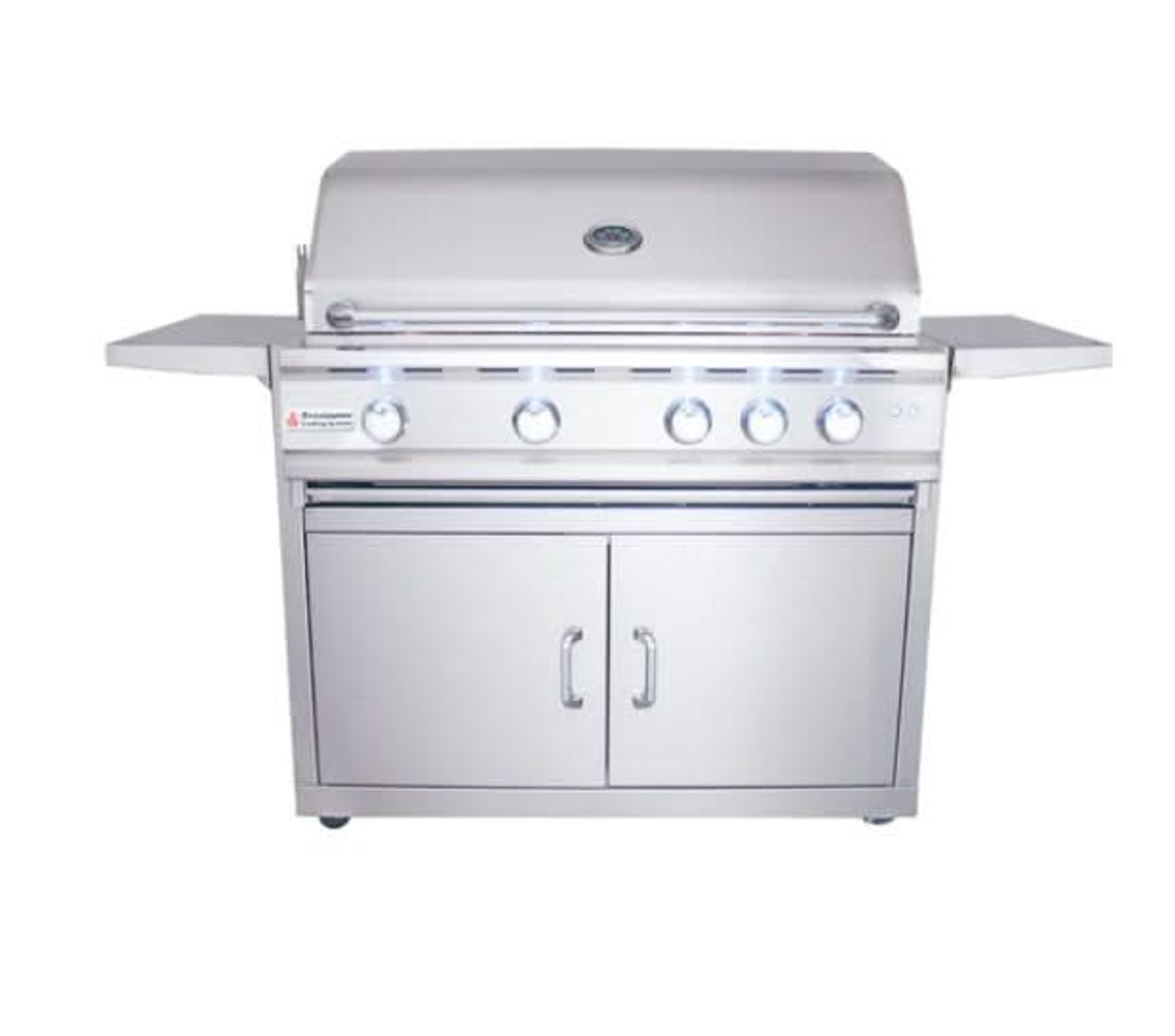 RCS Cutlass Pro - 38-Inch 4-Burner Freestanding Grill with Blue LED Lights and Rear Burner - Liquid Propane Gas - RON38ALP + RONKC