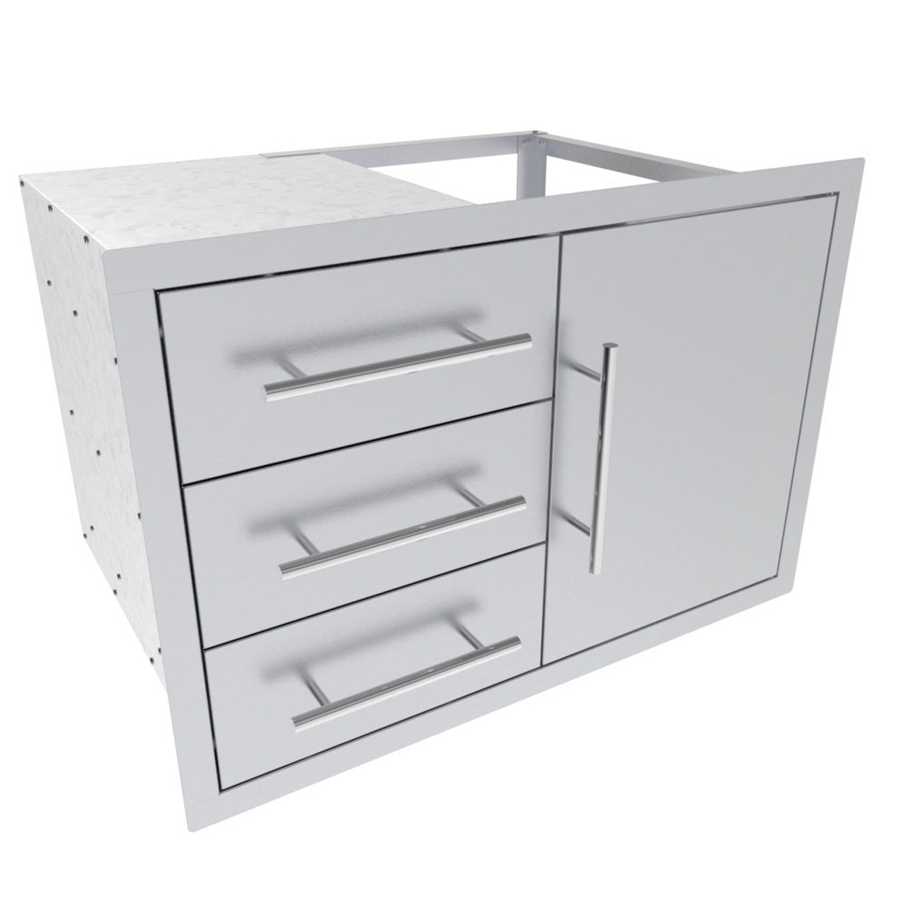 Sunstone 30 Inch Texan Series Triple Drawer Door Combo with Removable Support Frame - TEX-30TDDC