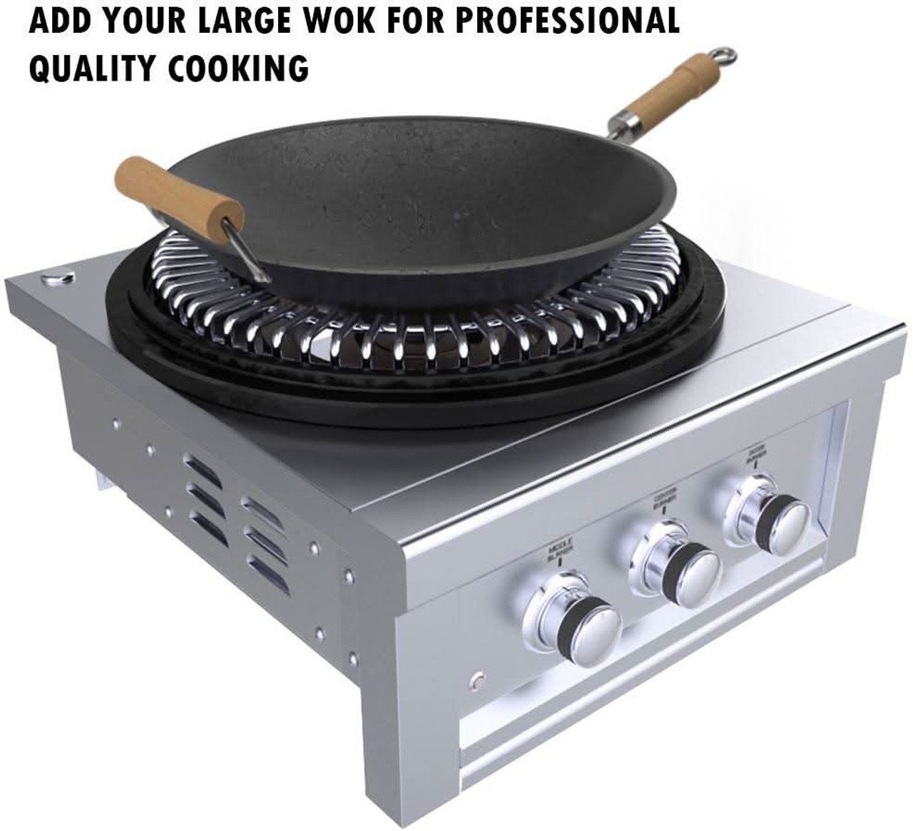 Sunstone 24 Inch Power Cirque Liquid Propane Gas Power Burner & Flat-Top Griller - SUN24PCB-PB-LP