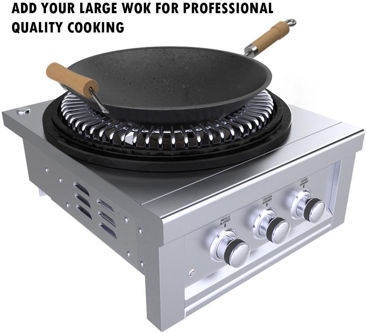 Sunstone 24 Inch Power Cirque Liquid Propane Gas Power Burner & Flat-Top Griller - SUN24PCB-PB-LP