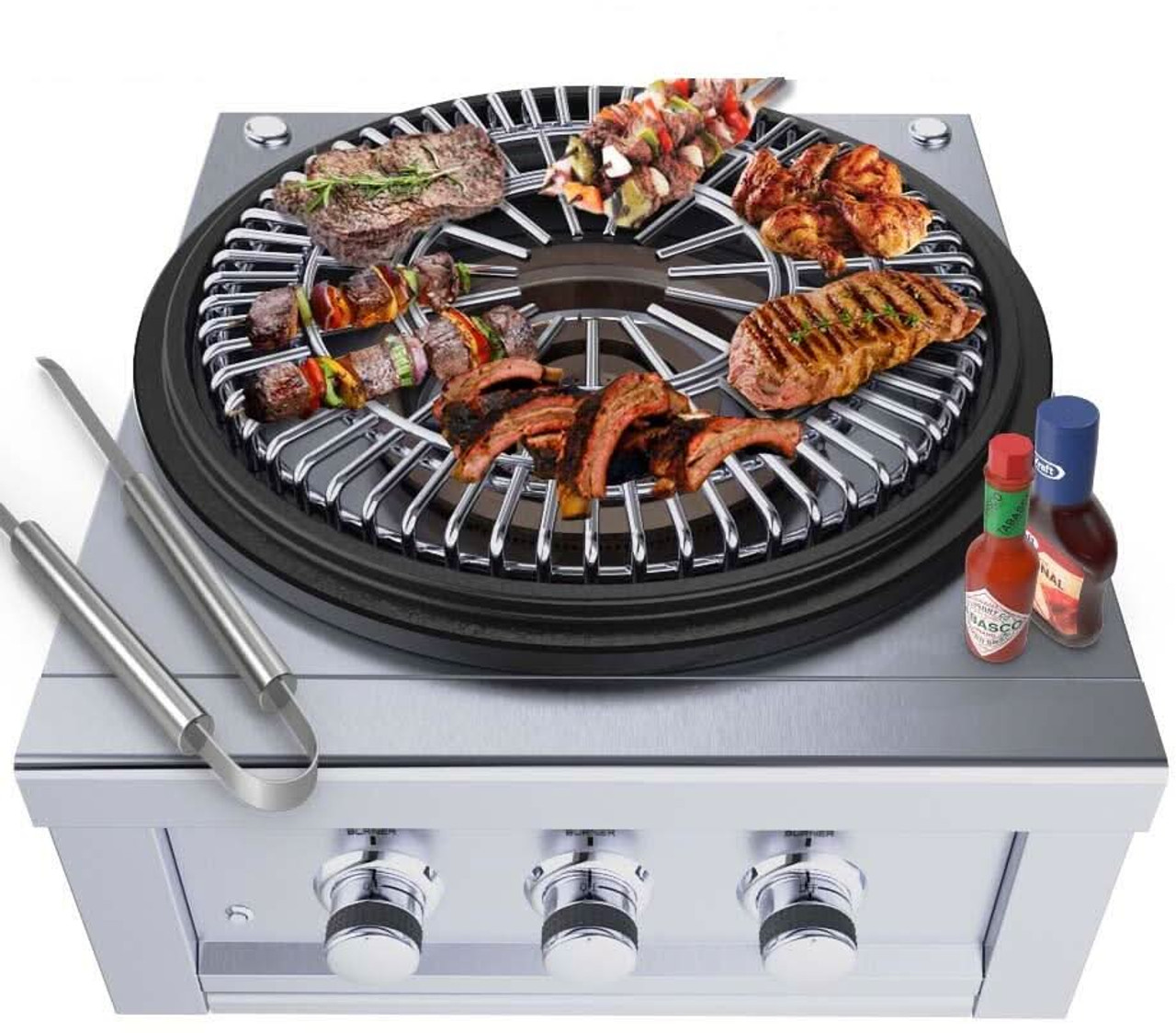 Sunstone 24 Inch Power Cirque Natural Gas Power Burner & Flat-Top Griller - SUN24PCB-PB-NG