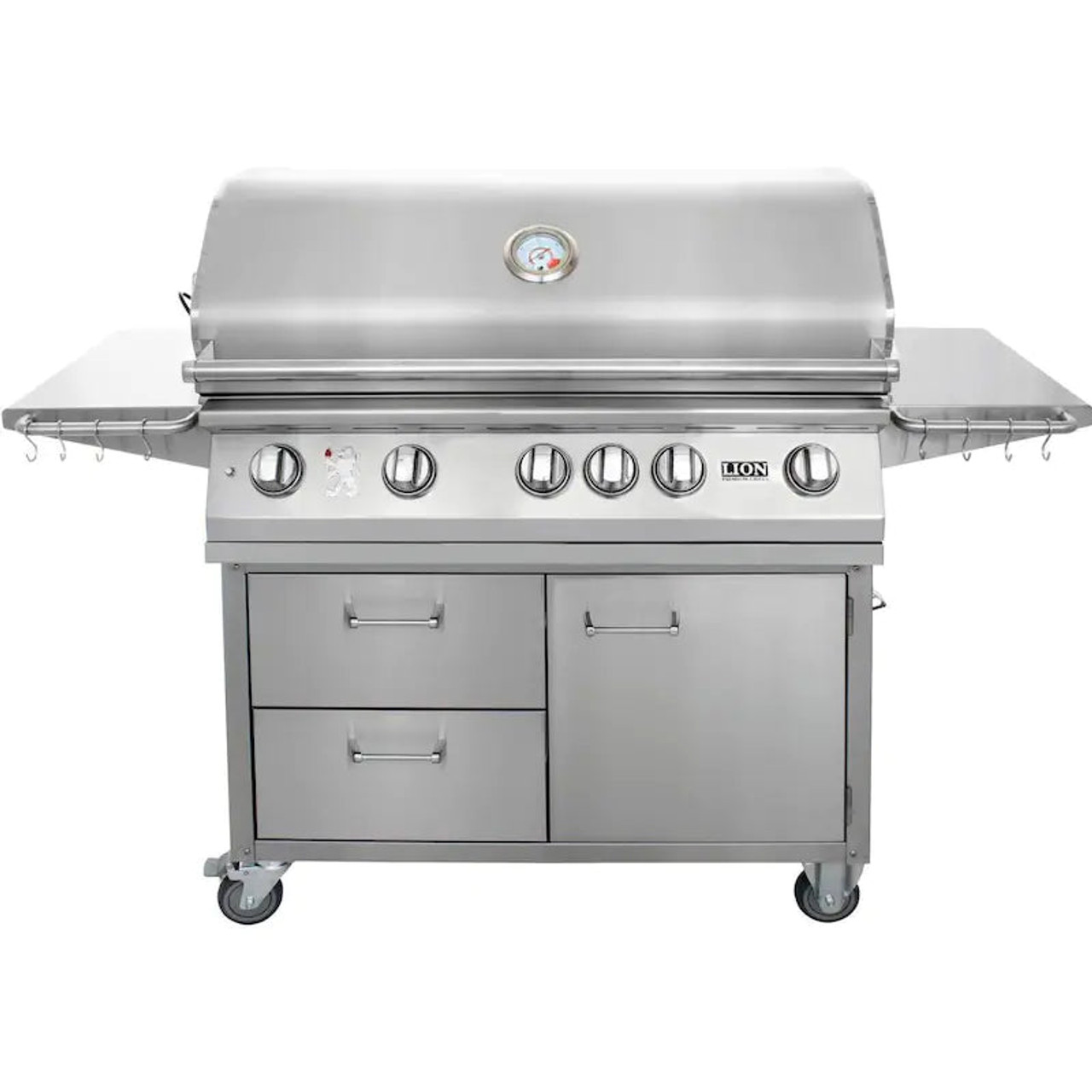 Lion L90000 - 40-Inch 5-Burner Freestanding Grill - Liquid Propane Gas - 53861 + 90814