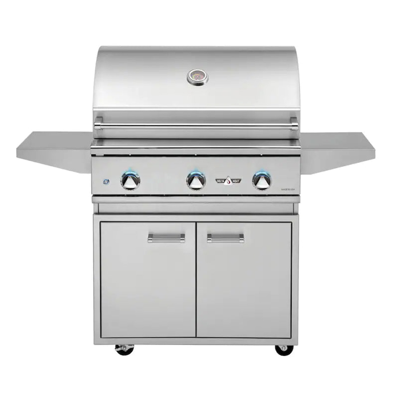Delta Heat - 32-Inch 3-Burner Freestanding Grill - Natural Gas - DHBQ32G-DN + DHGB32-C