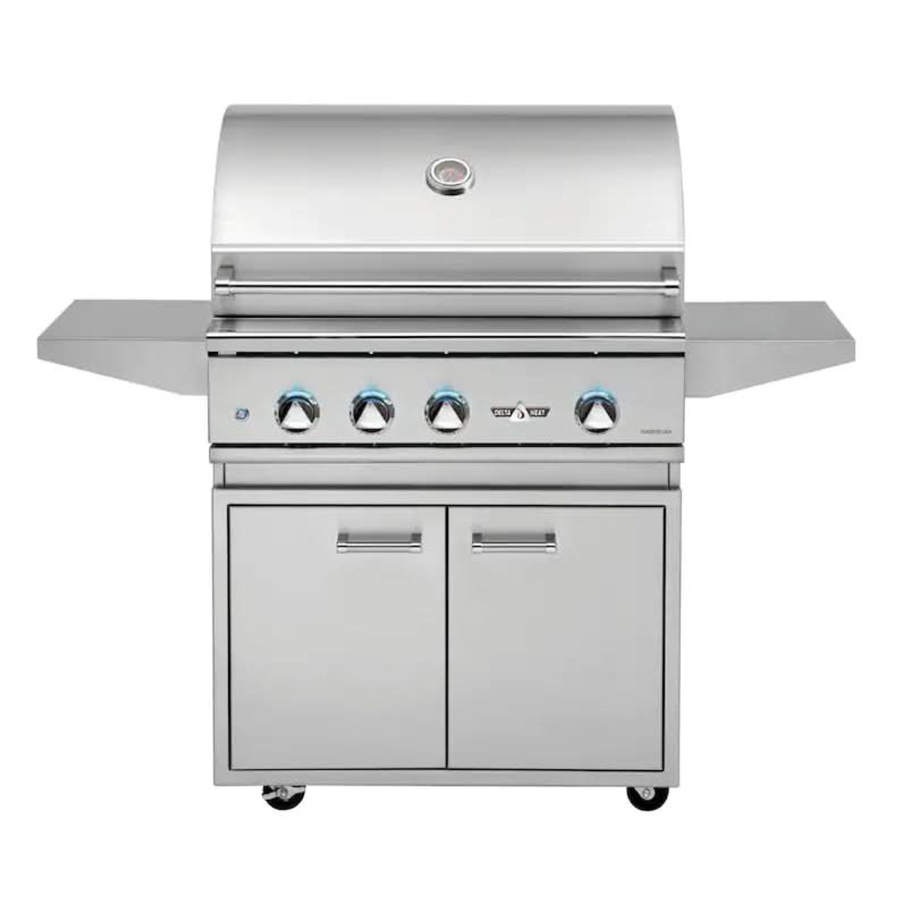 Delta Heat - 32-Inch 3-Burner Freestanding Grill with Infrared Rotisserie Burner - Natural Gas - DHBQ32R-DN + DHGB32-C