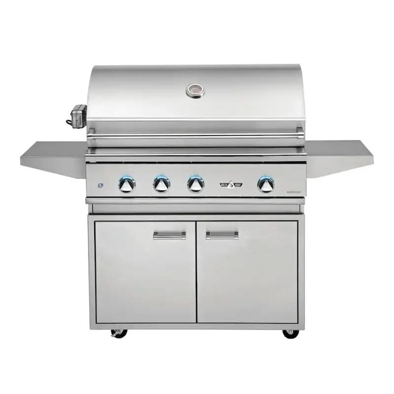 Delta Heat - 38-Inch 3-Burner Freestanding Grill - Liquid Propane Gas with Infrared Rotisserie Burner On Cart - DHBQ38R-DL + DHGB38-C