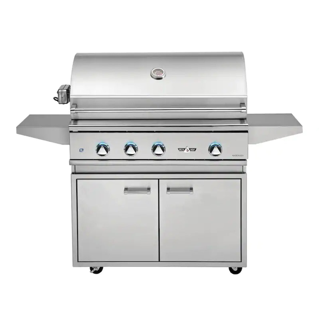 Delta Heat - 38-Inch 3-Burner Freestanding Grill - Liquid Propane Gas with Infrared Rotisserie Burner On Cart - DHBQ38R-DL + DHGB38-C
