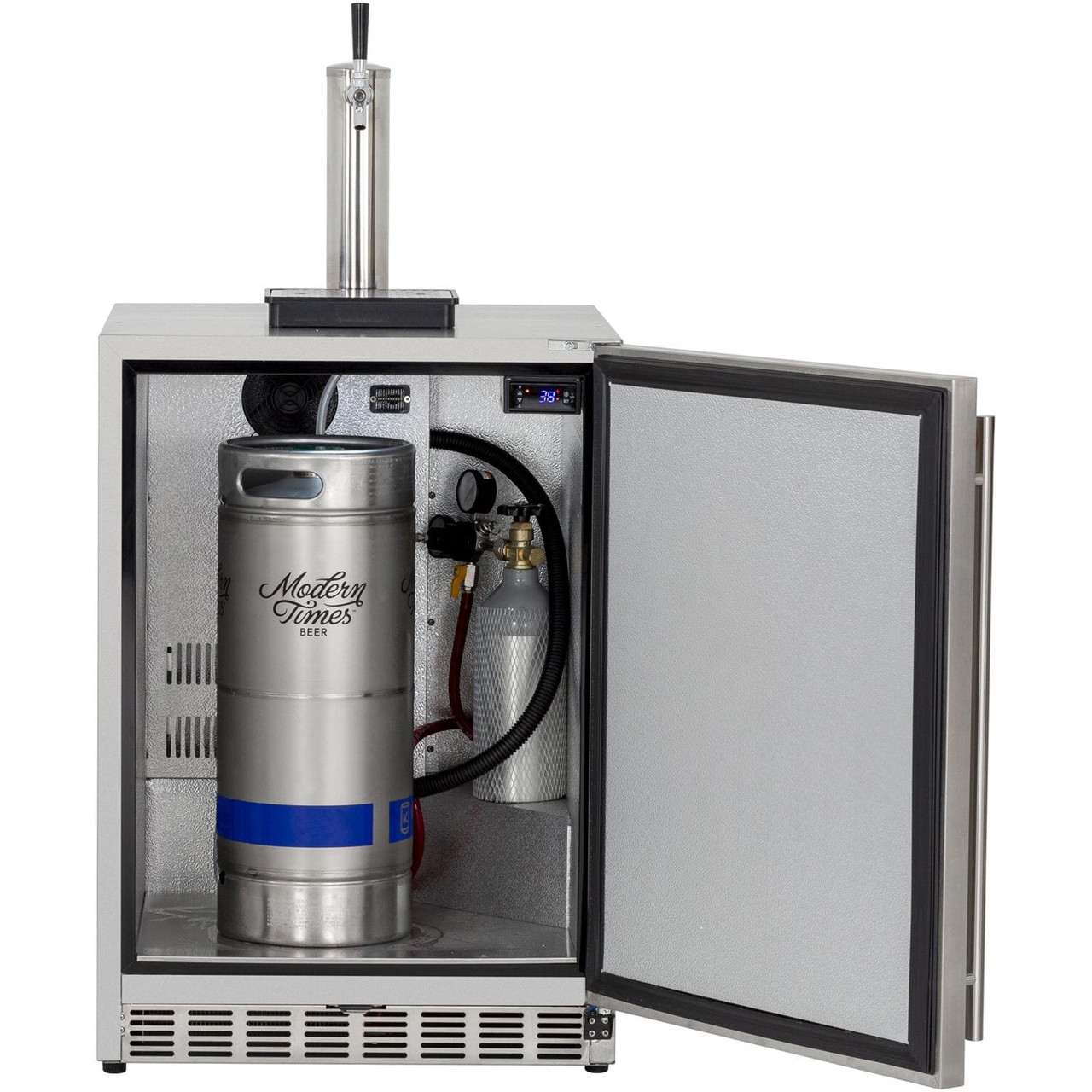 Summerset 25-Inch 6.6 Cu. Ft. Outdoor Rated Single Tap Beer Dispenser/Kegerator - SSRFR-24DK1