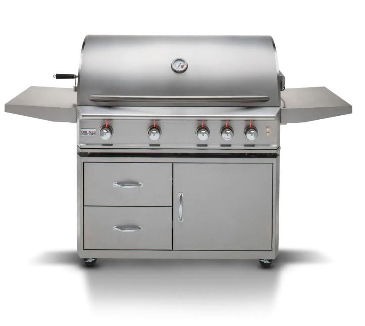 Blaze Professional LUX - 44-Inch 4-Burner Freestanding Grill - Natural Gas with Rear Infrared Burner - BLZ-4PRO-NG + BLZ-4PRO-CART-LTSC