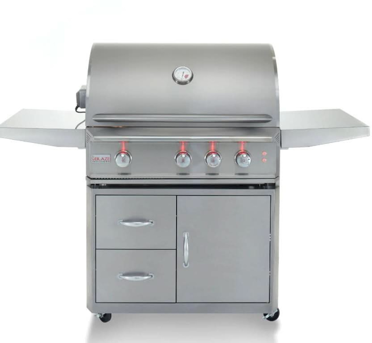Blaze Professional LUX - 34-Inch 3-Burner Freestanding Grill - Liquid Propane Gas with Rear Infrared Burner - BLZ-3PRO + BLZ-3PRO-CART-LTSC