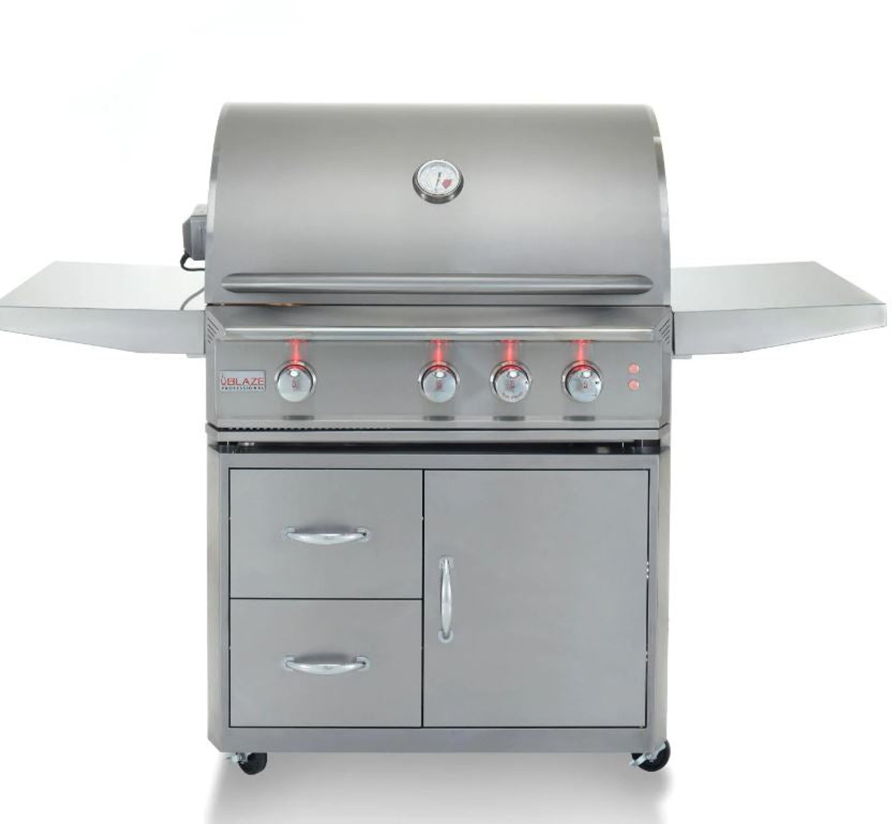 Blaze Professional LUX - 34-Inch 3-Burner Freestanding Grill - Liquid Propane Gas with Rear Infrared Burner - BLZ-3PRO + BLZ-3PRO-CART-LTSC