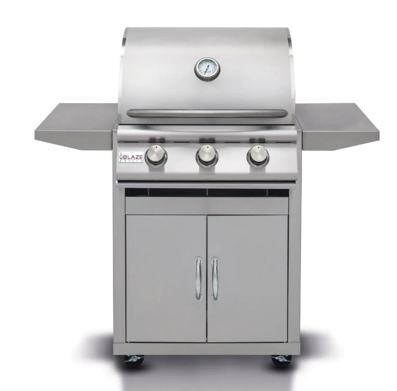 Blaze Prelude LBM - 25-Inch 3-Burner Freestanding Grill - Liquid Propane Gas - BLZ-3LBM-LP + BLZ-3-CART-SC