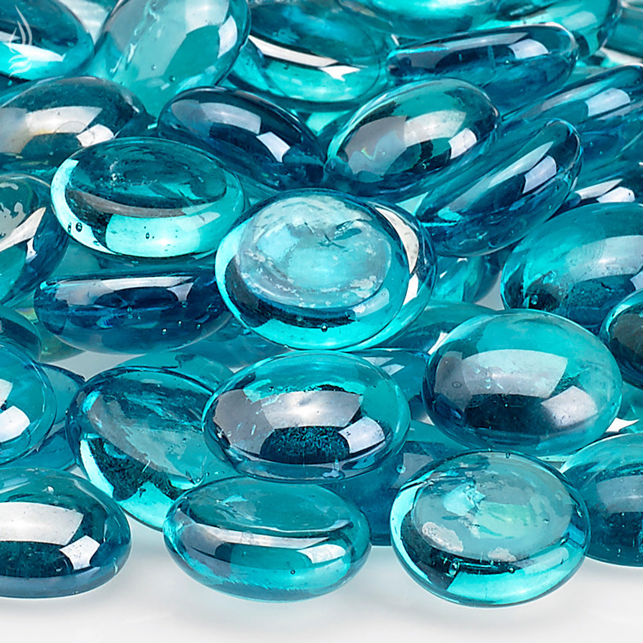 American Fire Glass Aqua Blue Luster, 10 lb Jar Fire Beads - FBAQULST10J