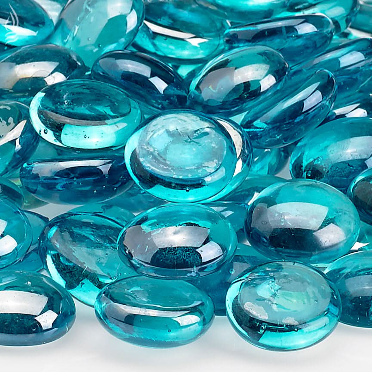 American Fire Glass Aqua Blue Luster, 10 lb Jar Fire Beads - FBAQULST10J