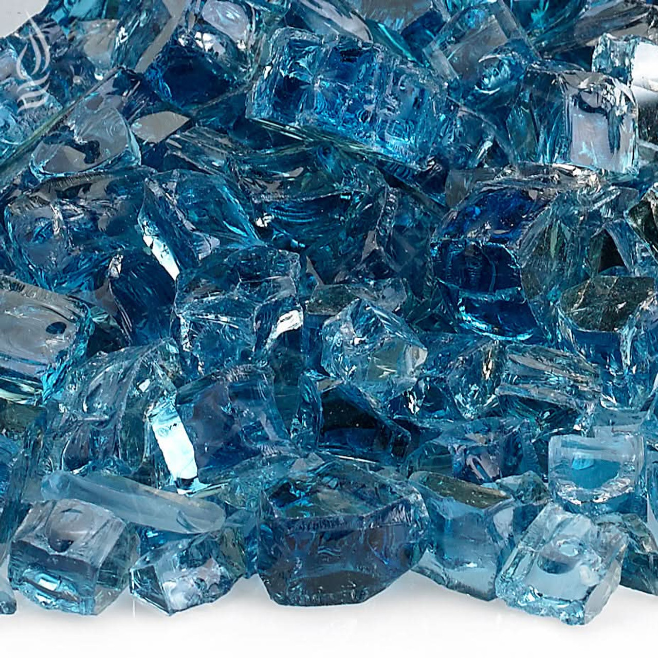 American Fire Glass 1/2" Pacific Blue Reflective, 10 lb. Jar Fire Glass - AFFPABLRF1210J