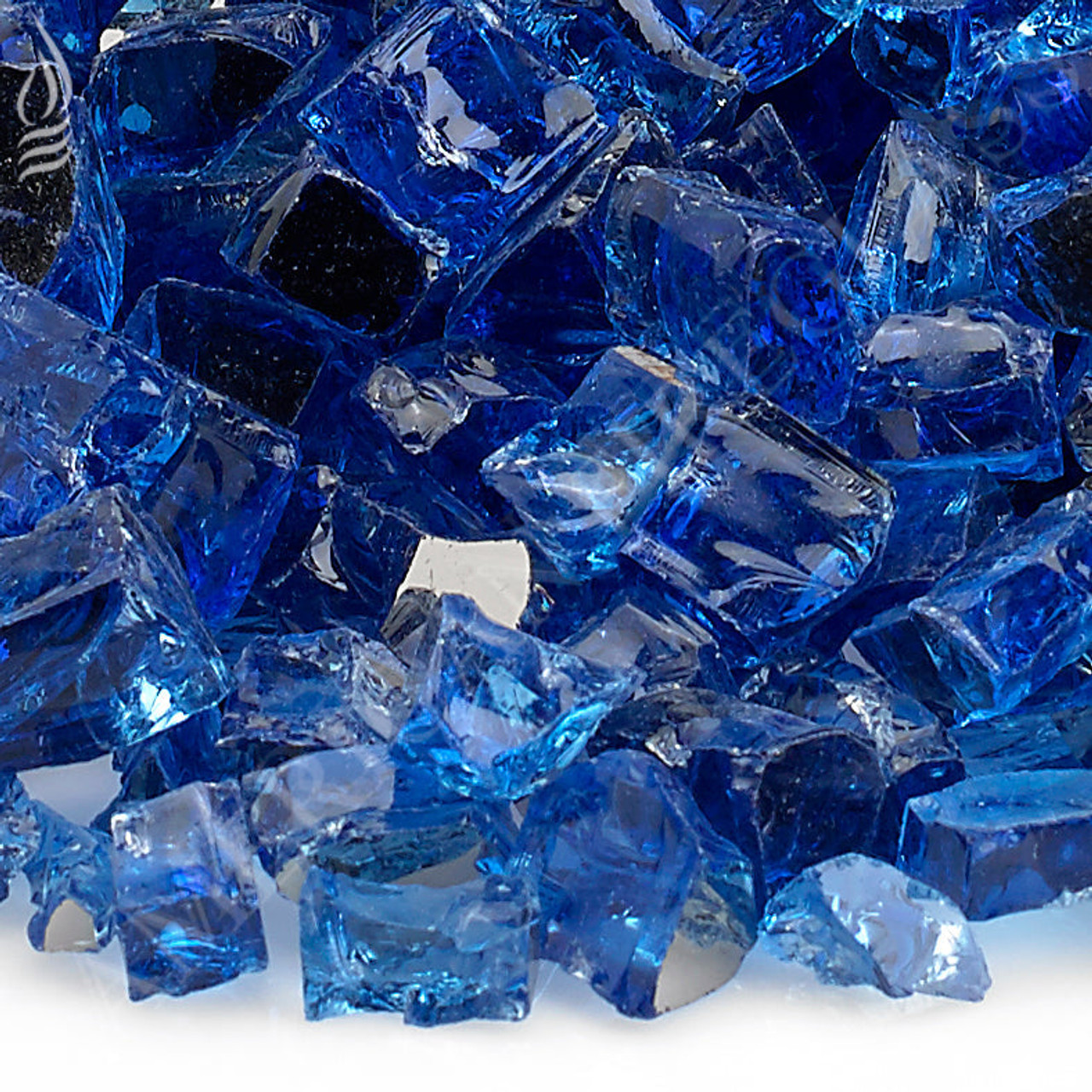 American Fire Glass 1/2" Cobalt Reflective, 10 lb. Jar Fire Glass - AFFCOBLRF1210J