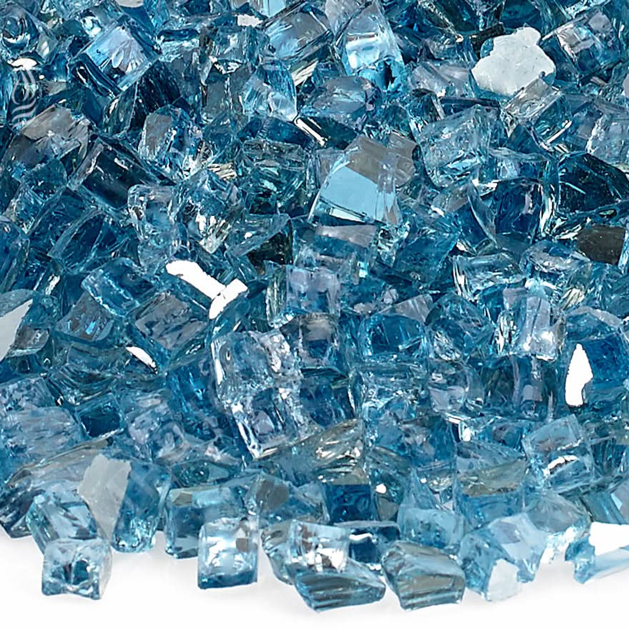 American Fire Glass 1/4" Pacific Blue Reflective, 10 lb. Jar Fire Glass - AFFPABLRF10J