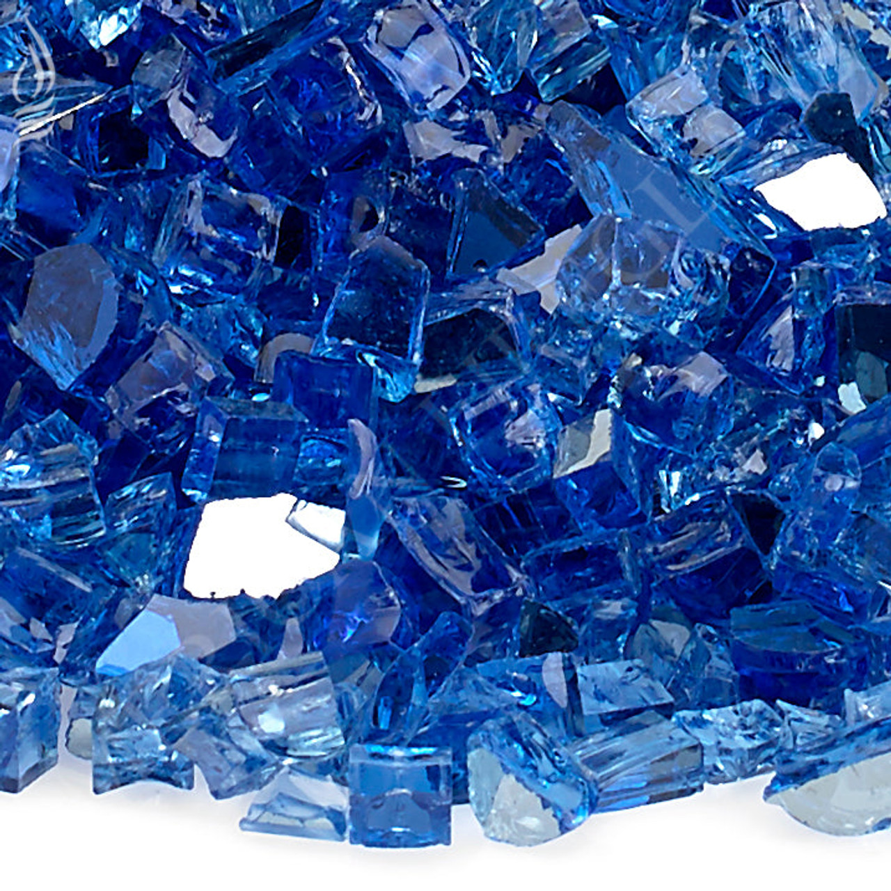 American Fire Glass 1/4" Cobalt Reflective, 10 lb. Jar Fire Glass - AFFCOBLRF10J