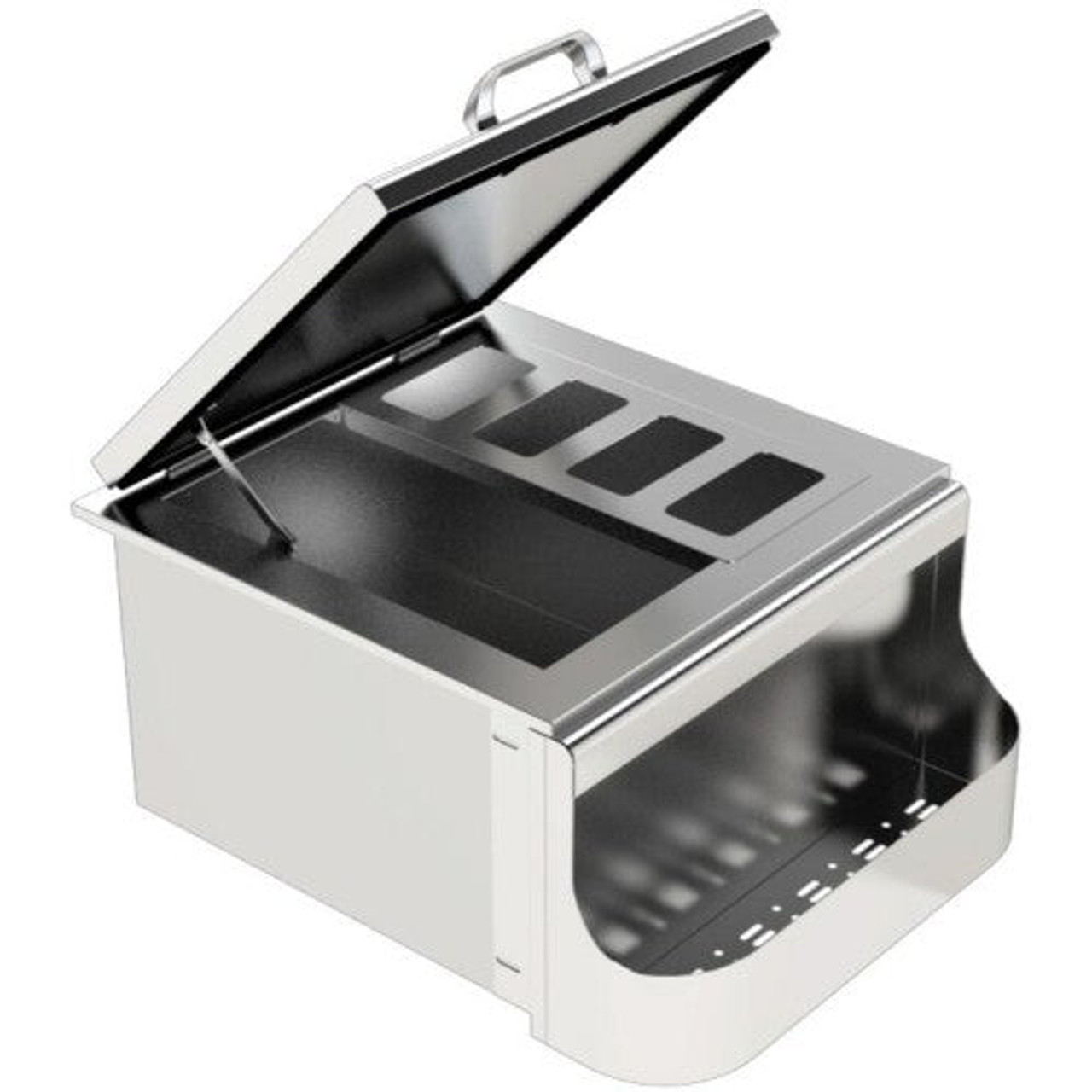 PCM 260 Series 25 Inch Slide In Ice Bin Cooler With Speed Rail & Condiment Holder - BBQ-260-SI