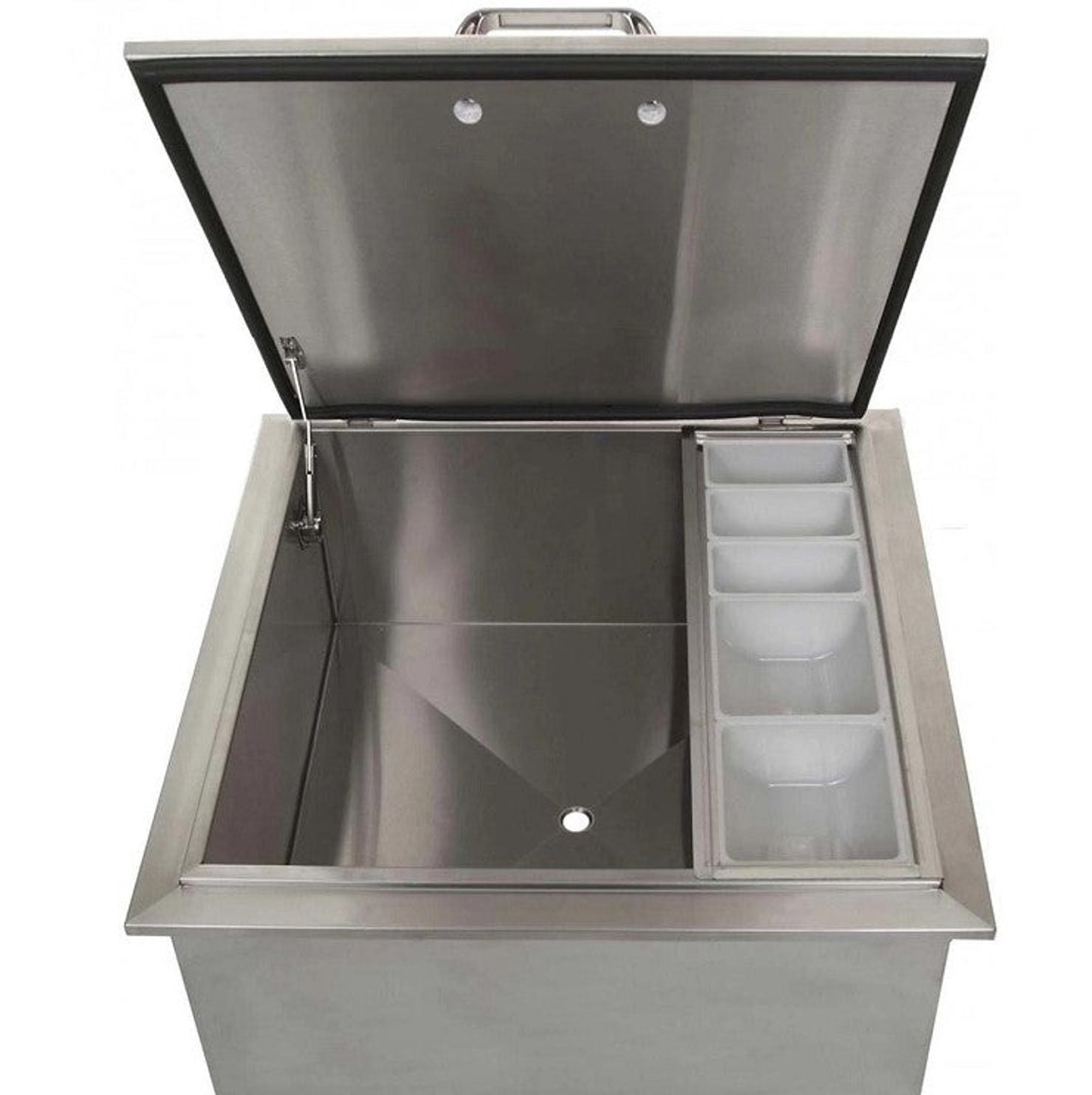 PCM 260 Series 18 Inch Drop In Ice Bin Cooler With Condiment Tray - BBQ-260-18DI