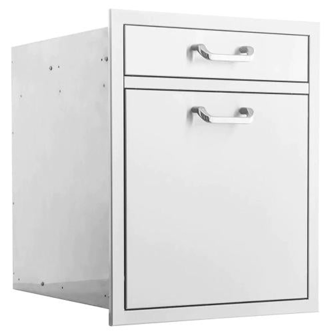 PCM 260 Series 20 Inch Single Drawer & Roll Out Trash/Recycling Bin Combo - BBQ-260-TR-DR1