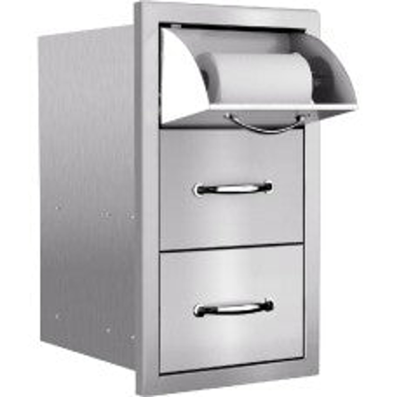 Summerset 17" Vertical 2 Drawer & Paper Towel Holder Combo Masonry - SSTDC-17M