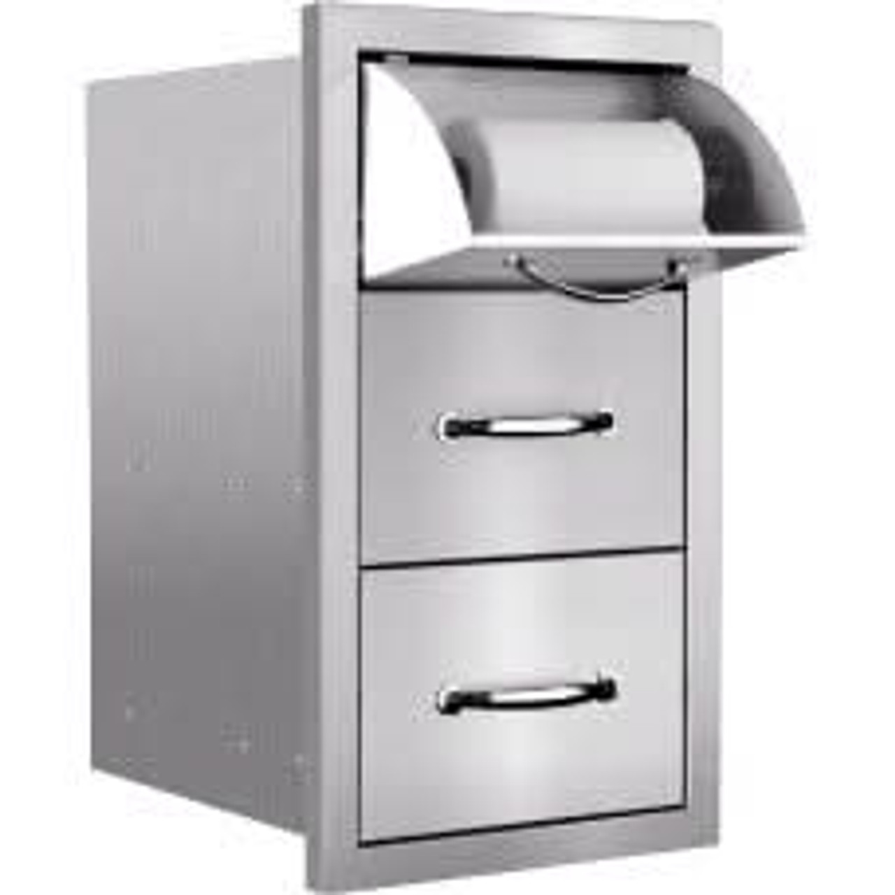 Summerset 17" Vertical 2 Drawer & Paper Towel Holder Combo Masonry - SSTDC-17M